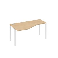 А4 Б1 055 НД (Натуральный дуб/Белый) Стол эргономичный левый "Техно" на металлокаркасе UNO