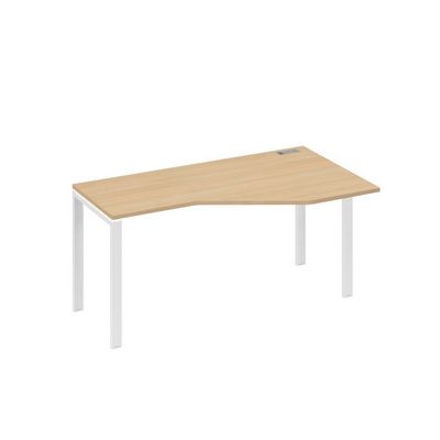 А4 Б1 056 НД (Натуральный дуб/Белый) Стол эргономичный правый "Техно" на металлокаркасе UNO