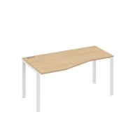 А4 Б1 065 НД (Натуральный дуб/Белый) Стол эргономичный левый "Техно" на металлокаркасе UNO