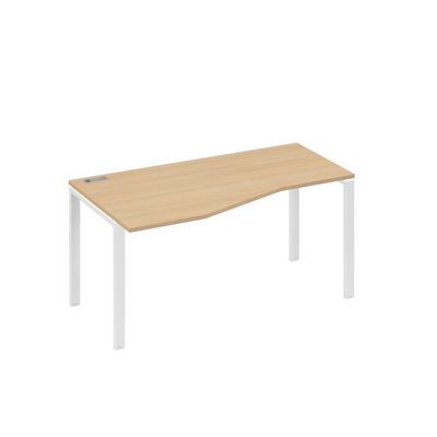 А4 Б1 065 НД (Натуральный дуб/Белый) Стол эргономичный левый "Техно" на металлокаркасе UNO