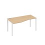 А4 Б1 065 НД (Натуральный дуб/Белый) Стол эргономичный левый "Техно" на металлокаркасе UNO