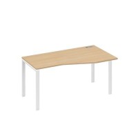 А4 Б1 066 НД (Натуральный дуб/Белый) Стол эргономичный правый "Техно" на металлокаркасе UNO
