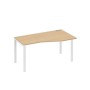 А4 Б1 066 НД (Натуральный дуб/Белый) Стол эргономичный правый "Техно" на металлокаркасе UNO