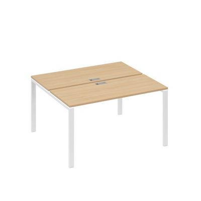 А4 Б1 171 НД (Натуральный дуб/Белый) Рабочая станция на каркасе UNO столы 2х140