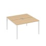 А4 Б1 174 НД (Натуральный дуб/Белый) Рабочая станция на каркасе UNO столы 2х140