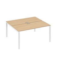 А4 Б1 175 НД (Натуральный дуб/Белый) Рабочая станция на каркасе UNO столы 2х160