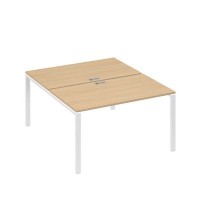 А4 Б1 177 НД (Натуральный дуб/Белый) Рабочая станция на каркасе UNO столы 2х140