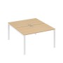 А4 Б1 177 НД (Натуральный дуб/Белый) Рабочая станция на каркасе UNO столы 2х140