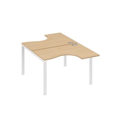 А4 Б1 180 НД (Натуральный дуб/Белый) Рабочая станция опоры UNO столы 2х120 Классика