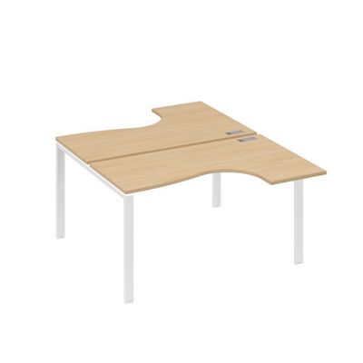 А4 Б1 181 НД (Натуральный дуб/Белый) Рабочая станция опоры UNO столы 2х140 Классика