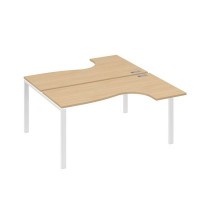 А4 Б1 182 НД (Натуральный дуб/Белый) Рабочая станция опоры UNO столы 2х160 Классика