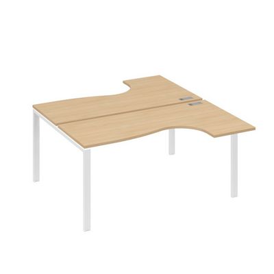 А4 Б1 182 НД (Натуральный дуб/Белый) Рабочая станция опоры UNO столы 2х160 Классика
