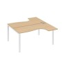 А4 Б1 182 НД (Натуральный дуб/Белый) Рабочая станция опоры UNO столы 2х160 Классика