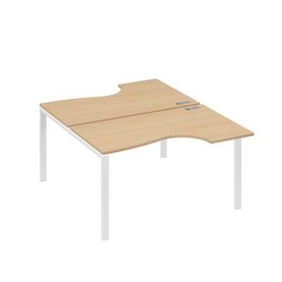 А4 Б1 184 НД (Натуральный дуб/Белый) Рабочая станция опоры UNO столы 2х140 Классика