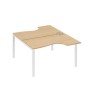 А4 Б1 184 НД (Натуральный дуб/Белый) Рабочая станция опоры UNO столы 2х140 Классика
