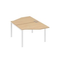 А4 Б1 186 НД (Натуральный дуб/Белый) Рабочая станция опоры UNO со столами Техно 2х120