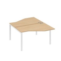 А4 Б1 187 НД (Натуральный дуб/Белый) Рабочая станция опоры UNO со столами Техно 2х140