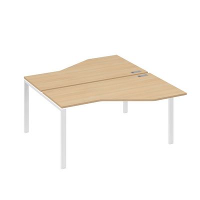 А4 Б1 188 НД (Натуральный дуб/Белый) Рабочая станция опоры UNO со столами Техно 2х160