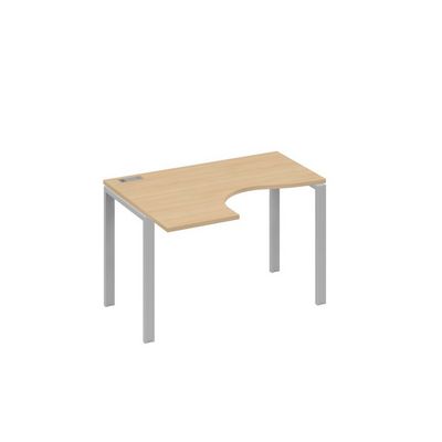 А4 С1 031 НД (Натуральный дуб/Серый) Стол эргономичный левый "Классика" на металлокаркасе UNO