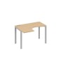 А4 С1 031 НД (Натуральный дуб/Серый) Стол эргономичный левый "Классика" на металлокаркасе UNO