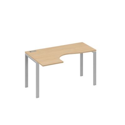 А4 С1 033 НД (Натуральный дуб/Серый) Стол эргономичный левый "Классика" на металлокаркасе UNO