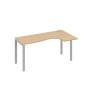 А4 С1 036 НД (Натуральный дуб/Серый) Стол эргономичный правый "Классика" на металлокаркасе UNO