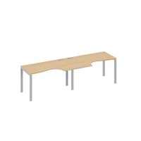 А4 С1 043-2 НД (Натуральный дуб/Серый) Рабочая станция UNO 2х140 столы Классика эргономичные
