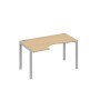 А4 С1 043 НД (Натуральный дуб/Серый) Стол эргономичный левый "Классика" на металлокаркасе UNO