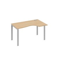 А4 С1 044 НД (Натуральный дуб/Серый) Стол эргономичный правый "Классика" на металлокаркасе UNO