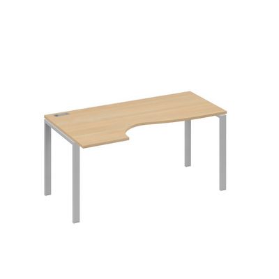 А4 С1 045 НД (Натуральный дуб/Серый) Стол эргономичный левый "Классика" на металлокаркасе UNO