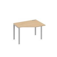 А4 С1 052 НД (Натуральный дуб/Серый) Стол эргономичный правый "Техно" на металлокаркасе UNO