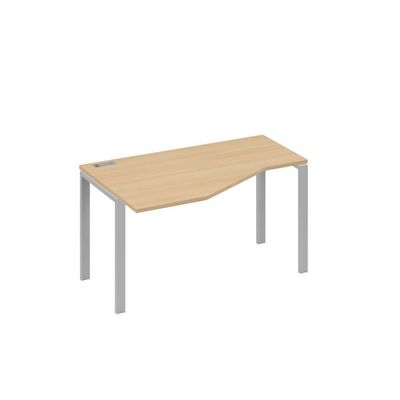 А4 С1 053 НД (Натуральный дуб/Серый) Стол эргономичный левый "Техно" на металлокаркасе UNO