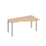 А4 С1 056 НД (Натуральный дуб/Серый) Стол эргономичный правый "Техно" на металлокаркасе UNO