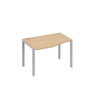 А4 С1 061 НД (Натуральный дуб/Серый) Стол эргономичный левый "Техно" на металлокаркасе UNO