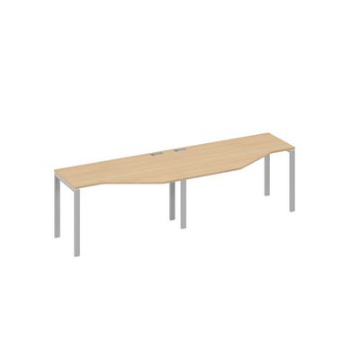 А4 С1 063-2 НД (Натуральный дуб/Серый) Рабочая станция опоры UNO столы 2х140 со столами Техно