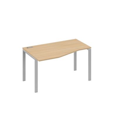 А4 С1 063 НД (Натуральный дуб/Серый) Стол эргономичный левый "Техно" на металлокаркасе UNO