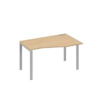 А4 С1 064 НД (Натуральный дуб/Серый) Стол эргономичный правый "Техно" на металлокаркасе UNO