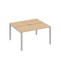А4 С1 171 НД (Натуральный дуб/Серый) Рабочая станция на каркасе UNO столы 2х140