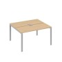 А4 С1 171 НД (Натуральный дуб/Серый) Рабочая станция на каркасе UNO столы 2х140
