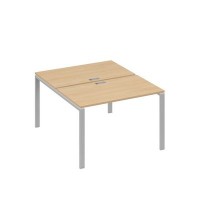А4 С1 173 НД (Натуральный дуб/Серый) Рабочая станция на каркасе UNO столы 2х120