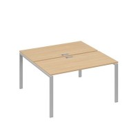 А4 С1 174 НД (Натуральный дуб/Серый) Рабочая станция на каркасе UNO столы 2х140