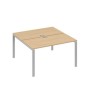 А4 С1 174 НД (Натуральный дуб/Серый) Рабочая станция на каркасе UNO столы 2х140