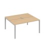 А4 С1 175 НД (Натуральный дуб/Серый) Рабочая станция на каркасе UNO столы 2х160
