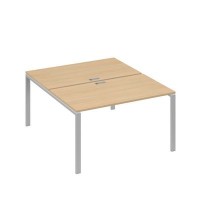 А4 С1 177 НД (Натуральный дуб/Серый) Рабочая станция на каркасе UNO столы 2х140