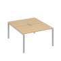 А4 С1 177 НД (Натуральный дуб/Серый) Рабочая станция на каркасе UNO столы 2х140