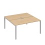 А4 С1 178 НД (Натуральный дуб/Серый) Рабочая станция на каркасе UNO столы 2х160