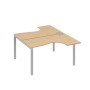 А4 С1 181 НД (Натуральный дуб/Серый) Рабочая станция опоры UNO столы 2х140 Классика