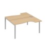 А4 С1 185 НД (Натуральный дуб/Серый) Рабочая станция опоры UNO столы 2х160 Классика