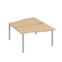 А4 С1 190 НД (Натуральный дуб/Серый) Рабочая станция каркас UNO столы 2х140 Техно