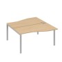 А4 С1 191 НД (Натуральный дуб/Серый) Рабочая станция каркас UNO столы 2х160 Техно